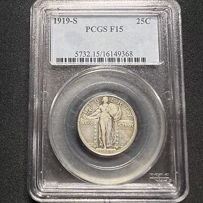 1919-S Standing Liberty Quarter PCGS F15 • $227.50