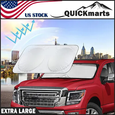 Foldable Jumbo Extra Large Sun Shade Truck Van Car Windshield Visor Block Cover • $9.99