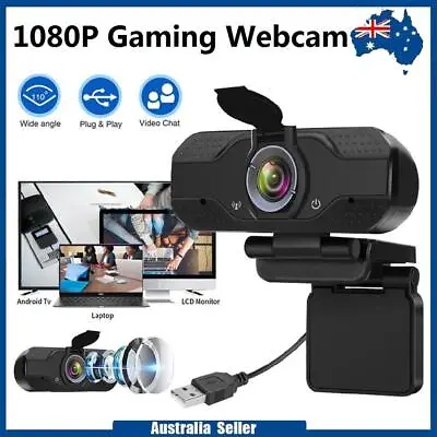 Full HD 1080P Gaming Webcam USB For PC Desktop Laptop Web Camera With Microphone • $17.82