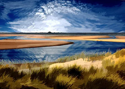 £25 • Buy BUDLE BAY Northumberland  Limited Art Print By Sarah Jane Holt