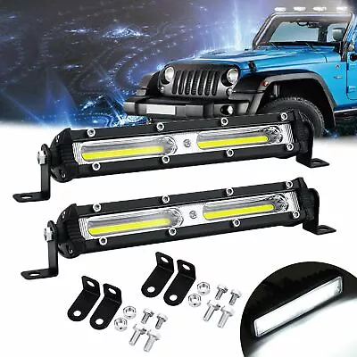 2-4pcs 6 Inch Work Lights CREE Flood LED Slim Light Bar Reverse 4WD 12V 24V • $11.99