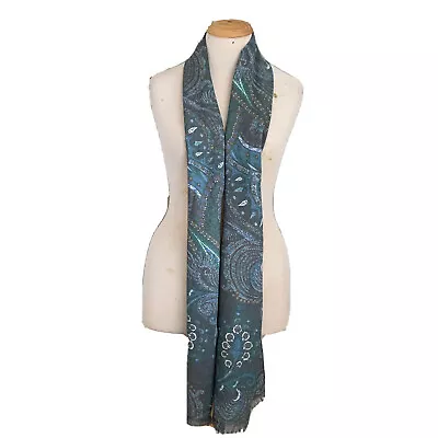 WTG FIORELLA RUBINO  FEATHER SHAWL POLYESTER Scarf 76/22 In MADE IN ITALY #A143 • $12.09