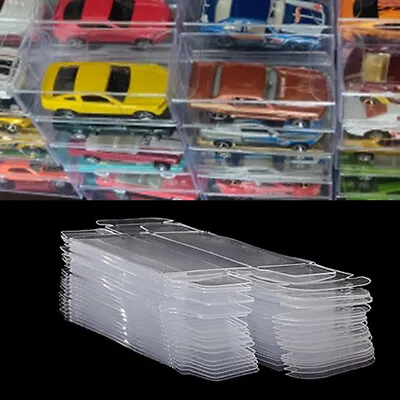 10/20/30PCS PVC Model Car Toy Display Box Storage Holder Case Cover Show Clear • £9.05