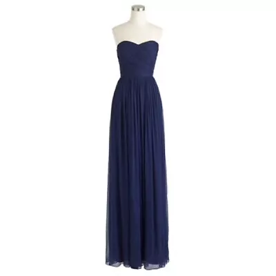 J Crew 2 4 P Navy Blue Arabelle Gown Formal Dress Evening Party Strapless Maxi  • $49.99