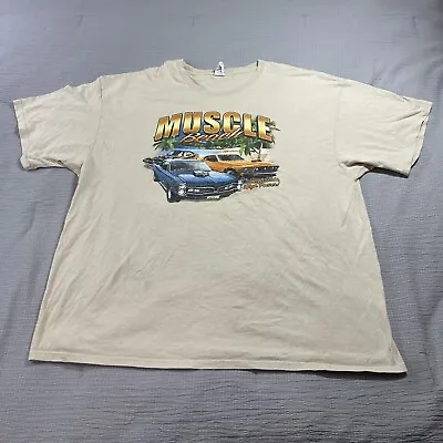 Delta T Shirt Mens 2XL Muscle Car Graphic Beach Classic Short Sleeve Beige • $11.24