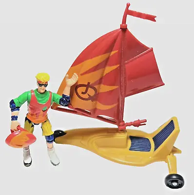 Johnny Jonny Quest X-Treme Action Figure Wind Sail & Helmut 3.25  Galoob 1996 • $15