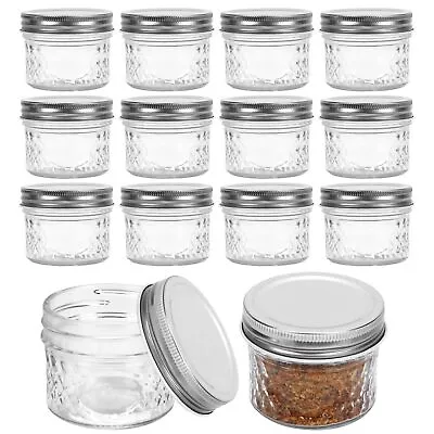 12 Pack Small Mason Jars 4 Oz Glass Jars With Lids Mini Glass Jars Small Cann... • $27.02