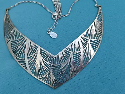 Necklace Silver Tone Bib Collar Egyptian Style  By Accessorize • £4.25