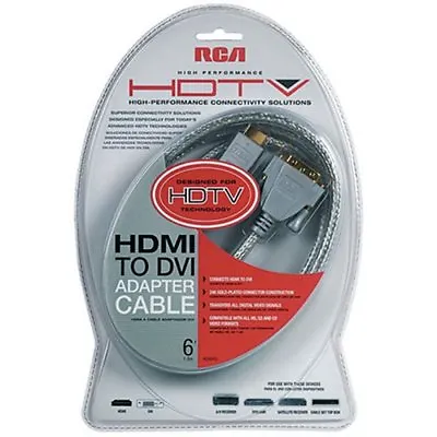 $29.97 • Buy RCAs 6 Foot HDMI To DVI Digital Video And Audio Cable - F
