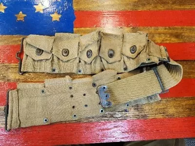 US WW1 Mills 1915 10 Pouch Cartridge Ammo Belt  1903 Springfield M1 Garand 1596 • $95