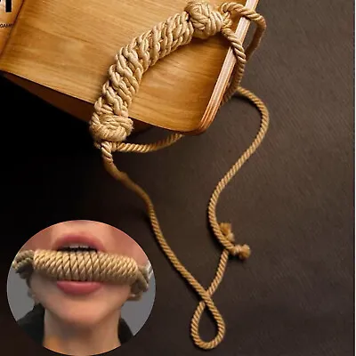 Shibari Rope Gag BDSM Bite Gag With Rope Tie Handmade Bondage Open Mouth Gag • $13.89