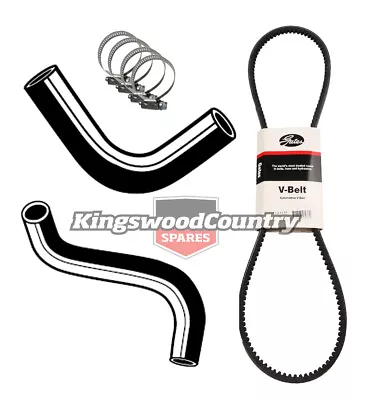 Holden Service Radiator Hose +Clamp +Fan Belt Kit HK HT HG 6cyl 161 186 • $44.90