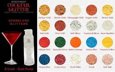 £3.99 • Buy Edible Cocktail Glitter Sparkler Sparkling Dust Pump 8gm Glitzy Drinks Party Bar