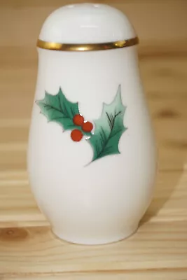 Mikasa Ribbon Holly Salt Shaker 3 3/8  With Stopper 5-Holes (G21) • $18.88