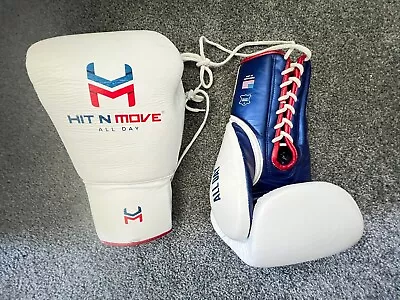 Hit N Move Boxing Gloves Metallic Blue & White 16 Ounce • $185