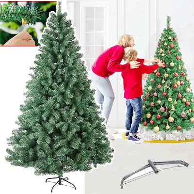 7.5ft Christmas Tree Artificial Spruce Hinged Holiday Xmas Home Decor Foldable • $79.99