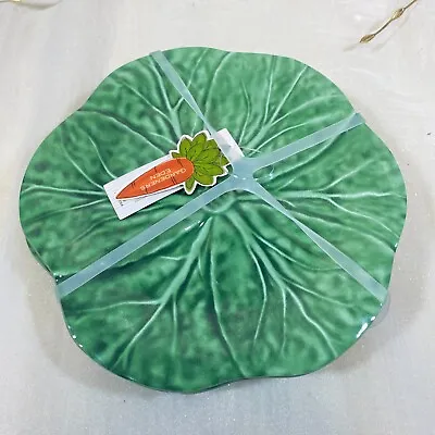 Gardeners Eden Spring Easter Green Cabbage Leaf Side Melamine Appetizer Plates 4 • $35.09