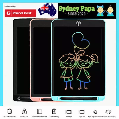 $15.95 • Buy 8.5 / 10 / 12  LCD Writing Tablet Drawing Board Colorful Handwriting Pad