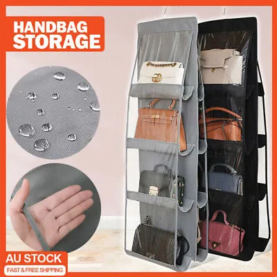 8 Pocket Double-sided Handbag Storage Bag Holder Hanging Organizer Shelf AU • $9.96
