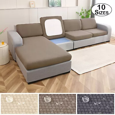 1-4 Seater Waterproof Stretch Jacquard Cushion Cover Sofa Protector Slipcover US • $11.86
