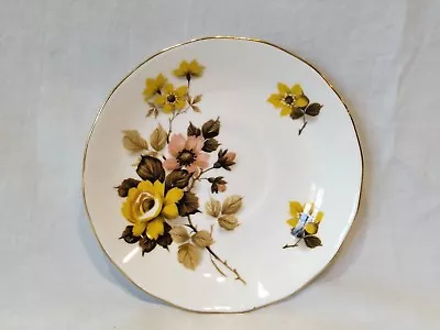 Queen Anne Bone China England Saucer Yellow Flowers • $7.64