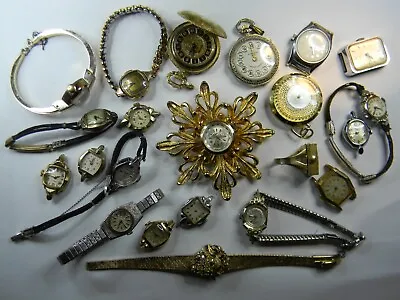 22 Vintage Ladies Watch Lot Bulova Gruen Elgin Waltham Vogue - Repair Steampunk? • $79