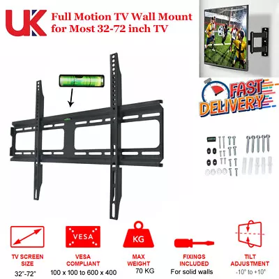 £8.87 • Buy TV WALL BRACKET MOUNT LCD LED QLED Plasma 32 40 42 46 50 55 60 73 Inch LG 