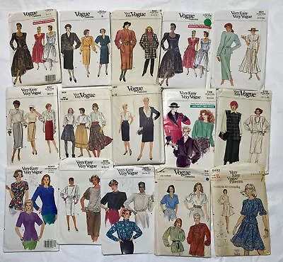 Vintage Vogue Women's Clothing Sewing Patterns Lot Of 15 • $39.99