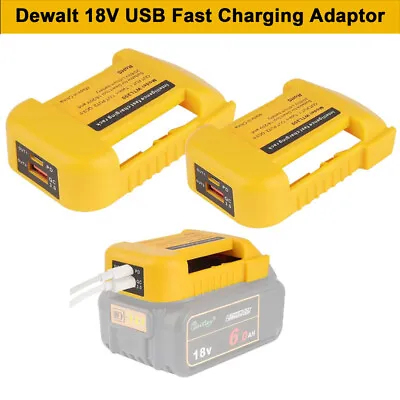 £14.56 • Buy 2x Dewalt 18V 54V XR Battery Holder Mount With 2 USB Fast Adapter Charger Type-C