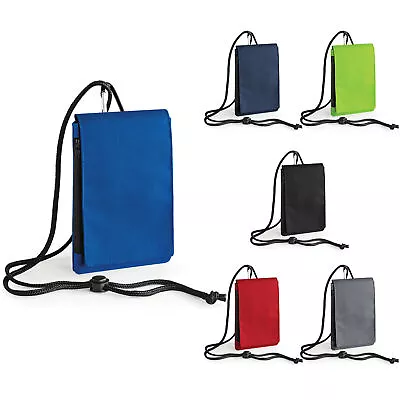 BagBase Plain Large XL Mobile Phone Pouch Travel Case Holder With Zip Pocket • £11.55