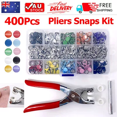 400Pcs DIY Metal Sewing Buttons Pliers Press Stud Snap Fastener Kit Snap On Tool • $14