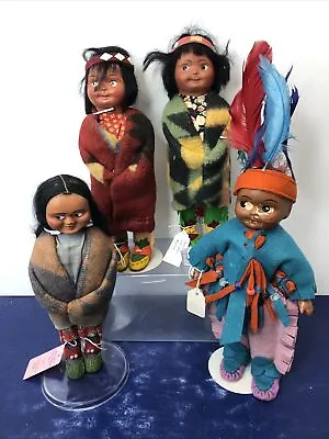 10” Vintage Madame Hendren Indigenous Native America Hand Painted Face Dolls #O6 • $65