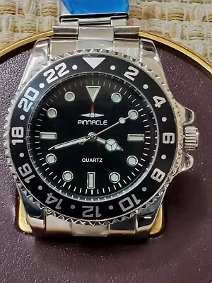 Pinnacle 44mm Dive Watch. Rotating Bezel. Mens Quartz. Running. • $39.90