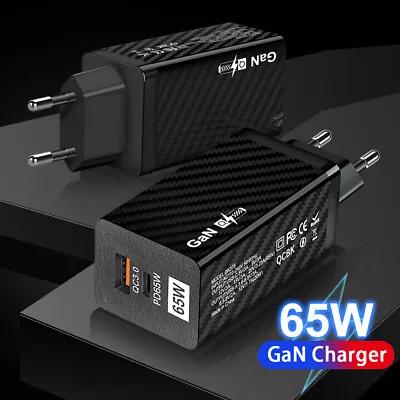 For Macbook Air /Pro 16 /Pro 13  65W PD GaN Fast Wall Charger USB-C Adapter Plug • $5.99