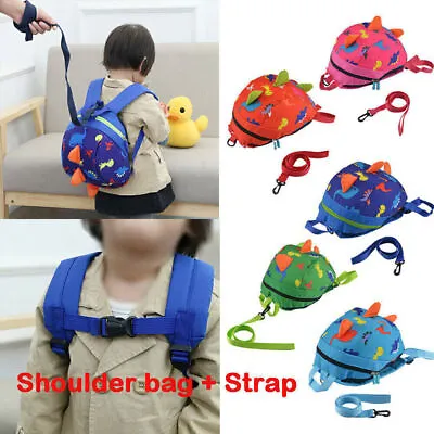 Kids Baby Toddler Walking Safety Harness Backpack Security Strap Bag With Rein • £6.79