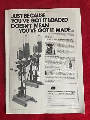 Vintage 1977 Print Ad MEC GRABBER & HUSTLER 76 Reloading Equipment Ad • $7.68