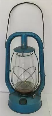 Vintage Dietz Monarch Kerosene Lantern W/ Clear Tall Globe & Original Blue Paint • $38.48