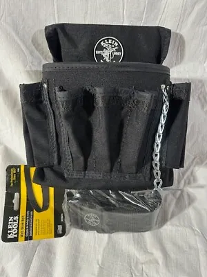 Klein Tools Powerline Series Electrician Black Tool Pouch Bag 5720/ Belt 5705 • $28