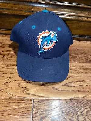 VINTAGE Miami Dolphins Hat Cap Snap Back Blue Green NFL Football Puma Mens 90s • $29.99