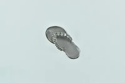 14K Na Hoku Diamond Flip Flop Sandal Shoe Pendant White Gold *38 • $399.95