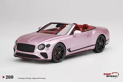 Bentley Continental Gt Convertible Passion Pink - Topspeed Ts0289 1/18 • $367.03