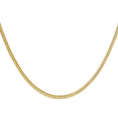 £14.44 • Buy 18ct Gold-Plated Flat Snake Chain Necklace (16.5 Inches)