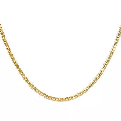 £14.44 • Buy 18ct Gold-Plated Flat Snake Chain Necklace (16.5 Inches)