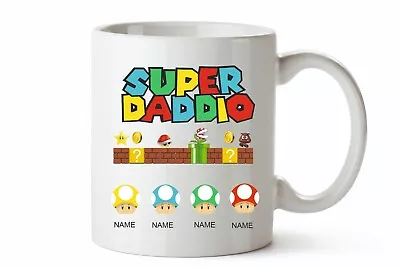 Father's Day Super Mario Super Daddio Super Grandad Super Uncle Mug And Coaster • £7.45
