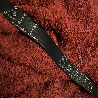 AllSaints Swarovski Crystal Studded Black Belt M/L Rare Vintage • £99.95