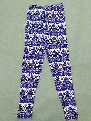 Leggings Women's SizeSmall Blue Pink Aztec Tribal Print Polyester Blend • $9