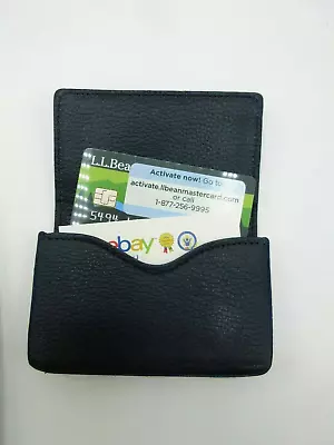 Misook Business Card Case Leather Magnetic Closure Navy • $20