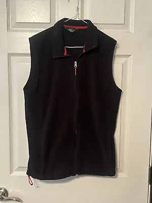 Woolrich Vest Men's L Black Fleece Full Zip Up Casual Pockets Outdoor Mock Neck • $24.20