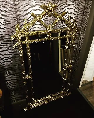 RARE Hollywood Regency Gilt Wood Segmented Frame Mirror! Mint Mid Century Modern • $2999.99