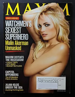 MAXIM Magazine #136 April 2009 MALIN AKERMAN Watchmen Poster Tricia Helfer • $9.59